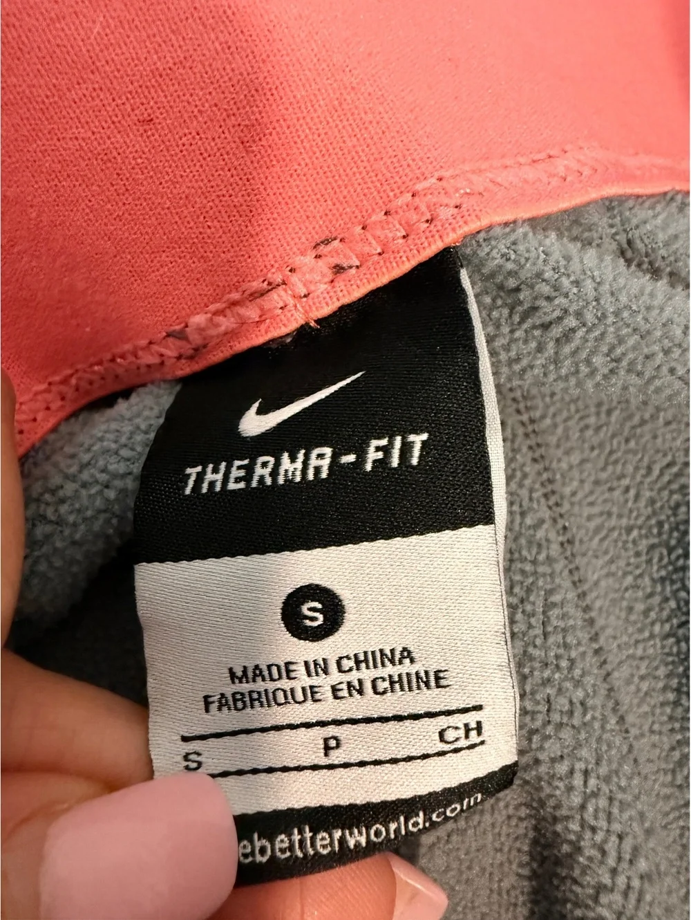 Nike Women Small Therma-Fit Sweatpants Dark Gray with Coral Logo